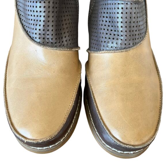 Corkys Elite Ankle Boots Womens Size 9 Brown/Cashew Multi Fabric Leather Ties - Picture 5 of 9